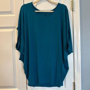 Women's Teal Dolman Sleeve Top - Blue